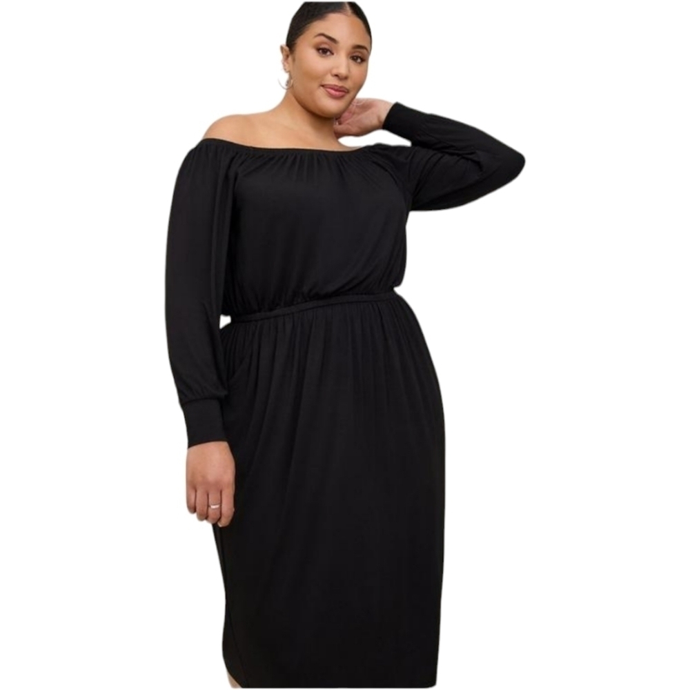 NWT Torrid Black Midi Supersoft Slit Dress Size 4X